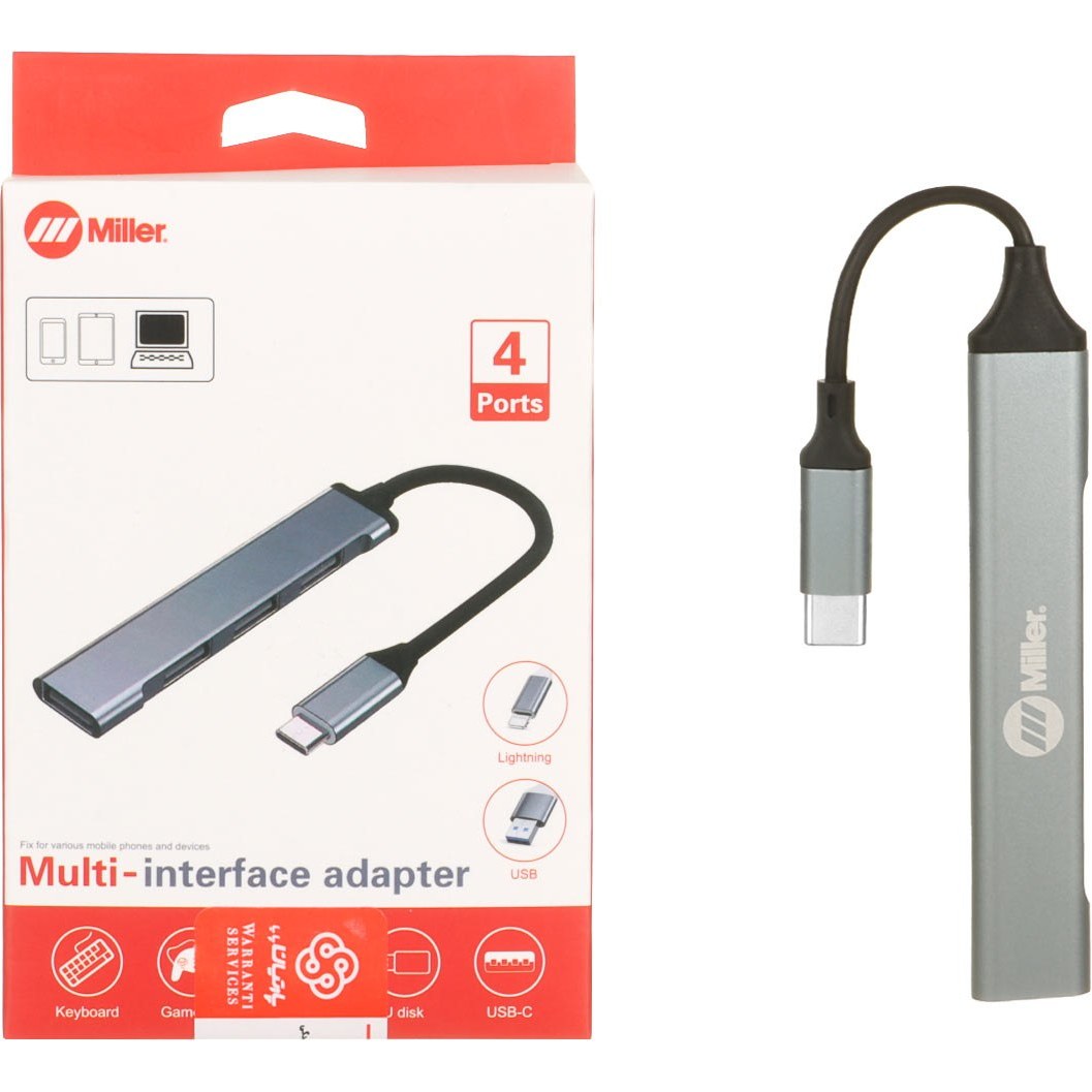 هاب 4 پورت Miller Type-C مدل MHU-930 - خاکستری