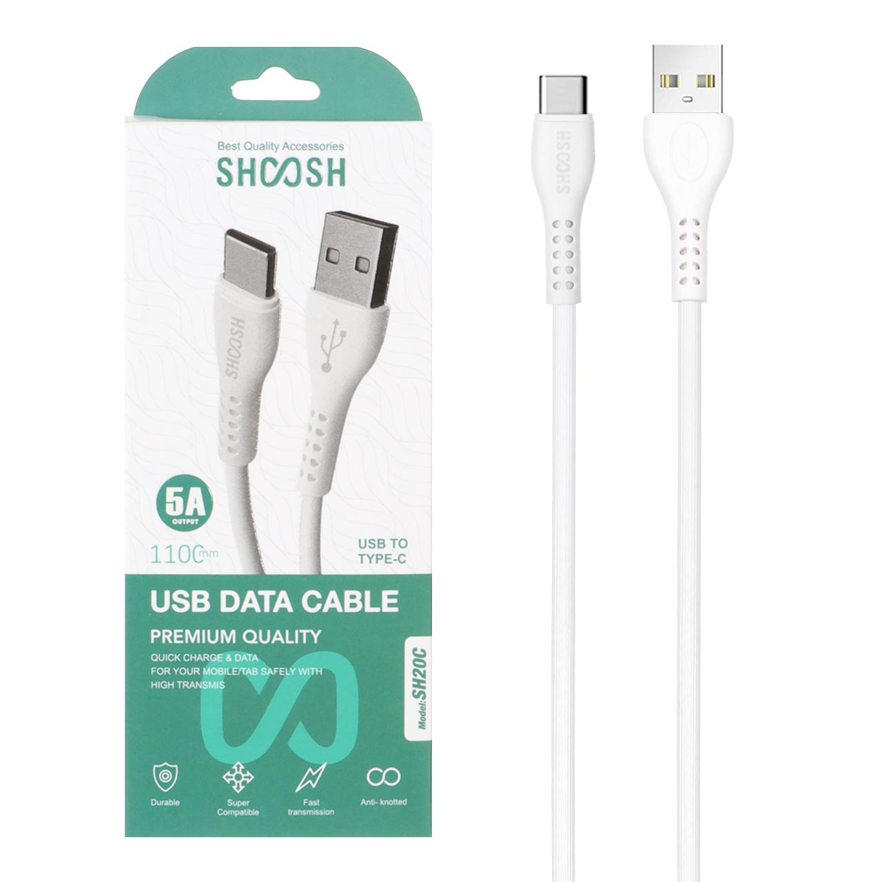 کابل شارژ 1.1 متری فست Shoosh Type-C مدل SH20C