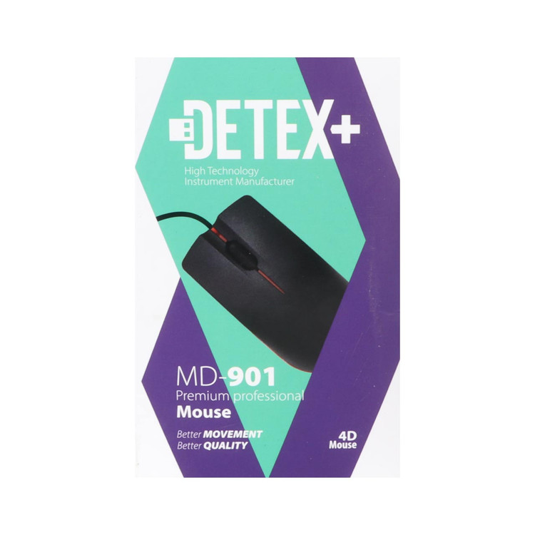 ماوس با سیم +DETEX مدل MD-901 - مشکی