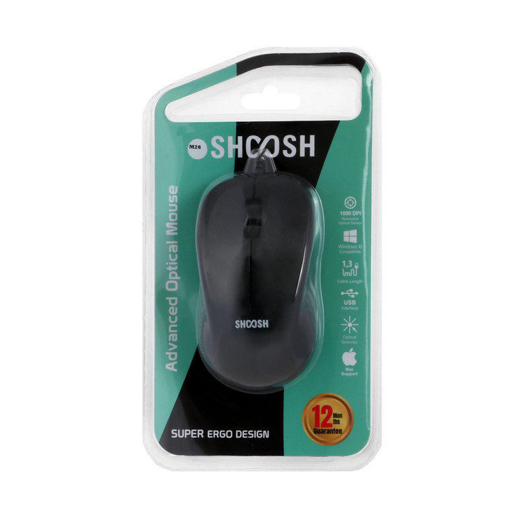 ماوس باسیم Shoosh مدل M26 - مشکی - SMO